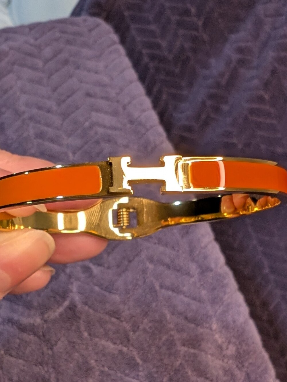 Gold-Tone Helene Bracelet with Orange Enamel